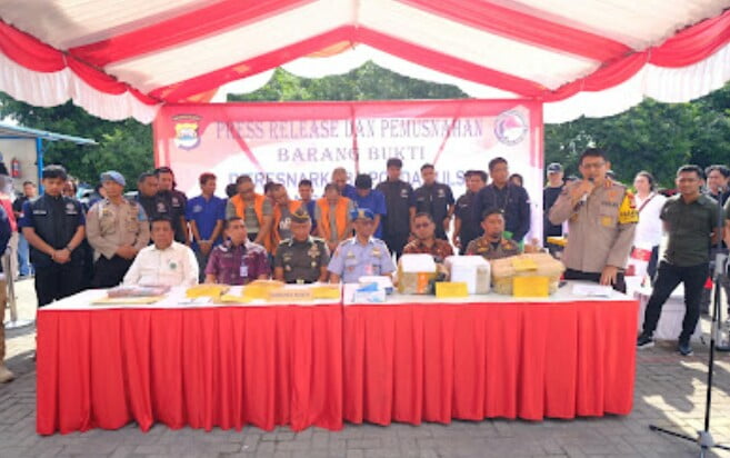 Polda Sulsel, Gelar Press Release Pengungkapan Kasus Tindak Pidana Narkoba Tahun 2023 Periode Januari-November