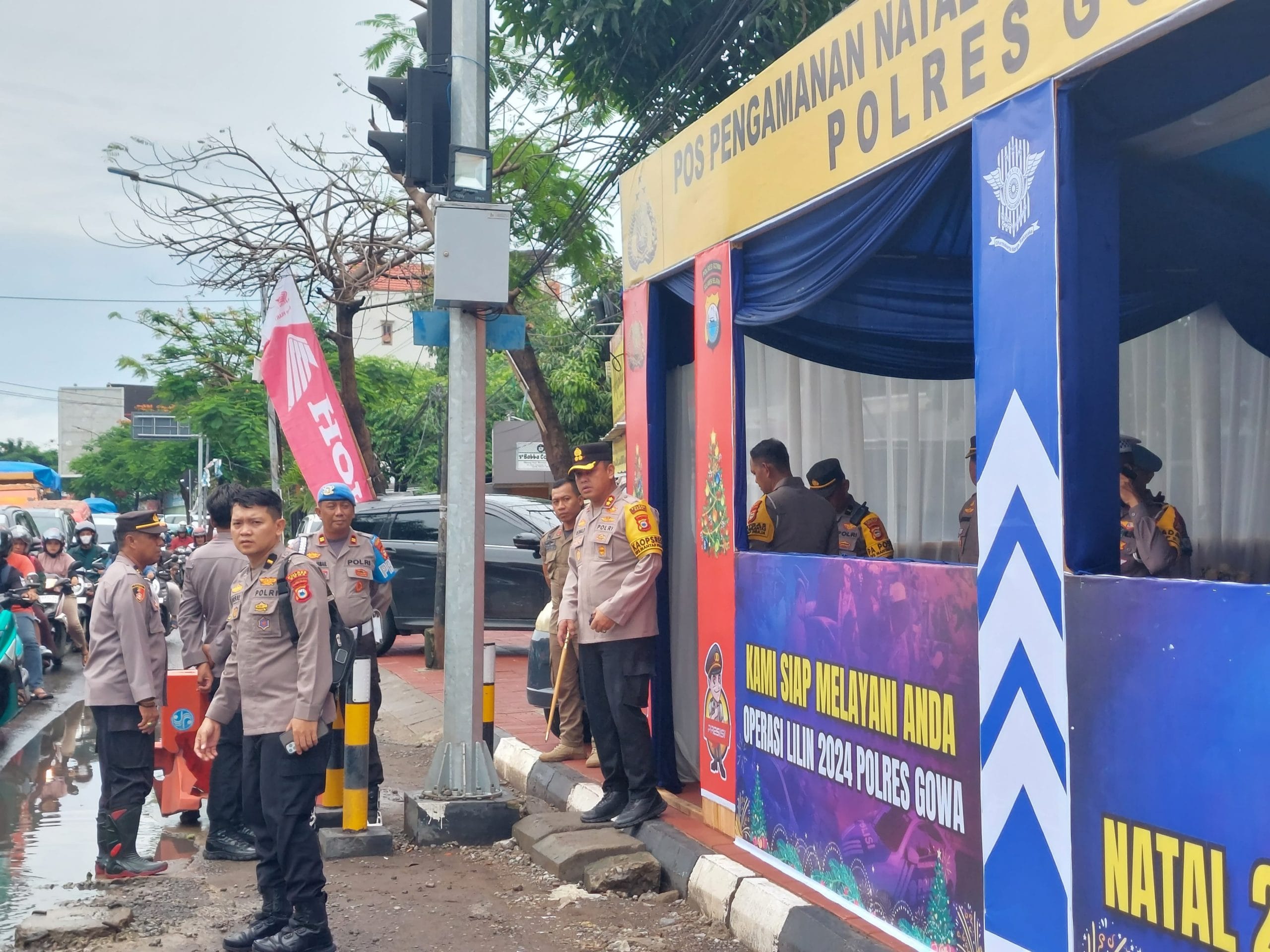 Kapolres Gowa Tinjau Pos Operasi Lilin di Dataran Rendah Bersama PJU